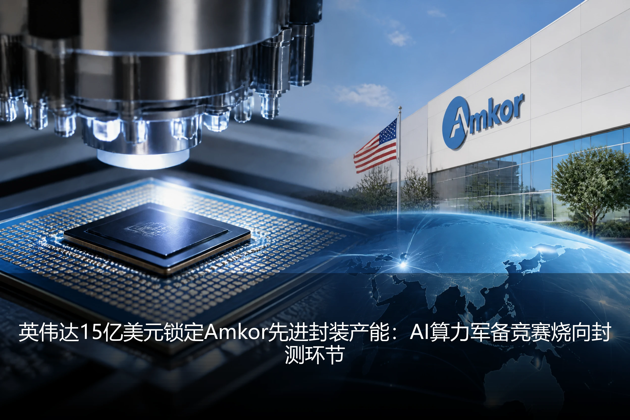 英伟达15亿美元锁定Amkor先进封装产能：AI算力军备竞赛烧向封测环节