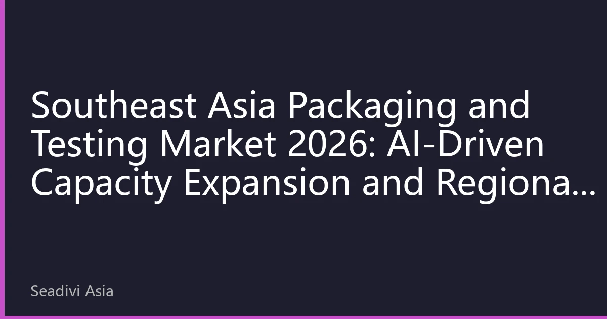 Southeast Asia Packaging and Testing Market 2026: AI-Driven Capacity Expansion and Regional Investment Opportunities