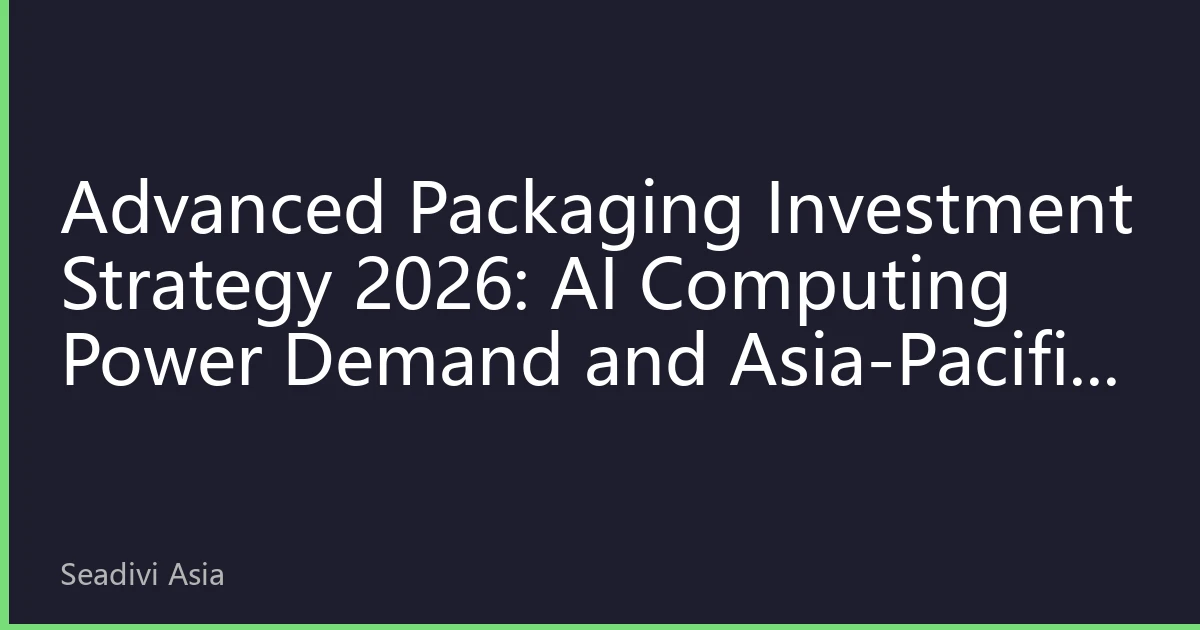 Advanced Packaging Investment Strategy 2026: AI Computing Power Demand and Asia-Pacific Regional New Opportunities Reshape Investment Landscape