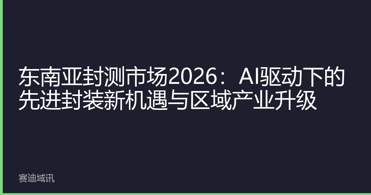 东南亚封测市场2026：AI驱动下的先进封装新机遇与区域产业升级